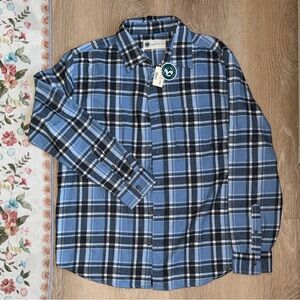 Aeropostale Blue and Black Plaid Button-Down Shirt
